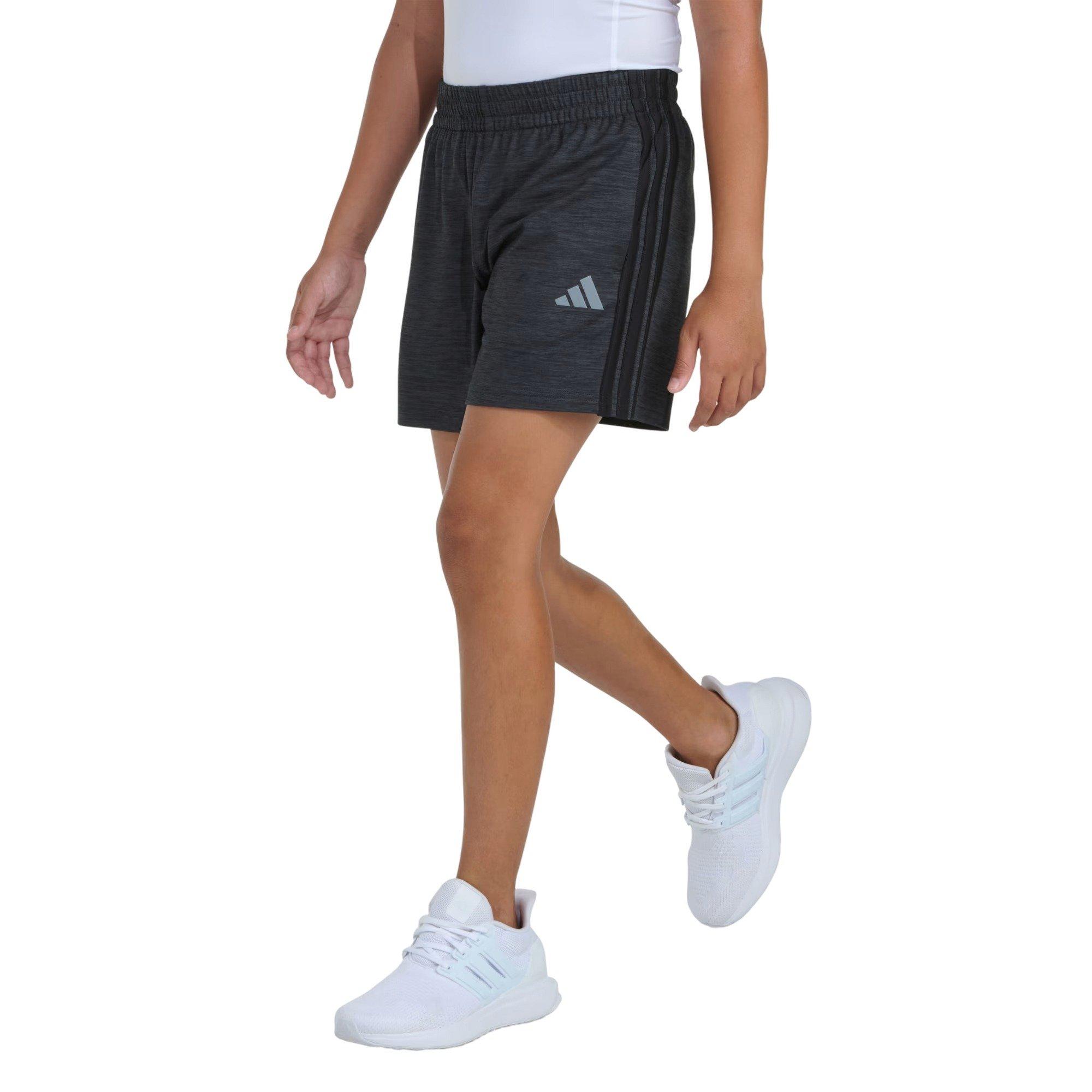 adidas Big Girls' 3-Sripes Melange Short - Grey - GREY